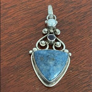 Sterling pendant with gemstones